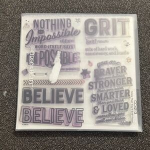 Motivational Stamps - Purple and Gray